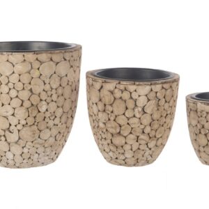 Plantenbak 'woodslice' set van 3