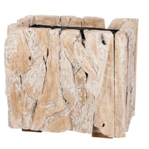 Plantenbak Erosion Wood 58x38x50cm- white wash