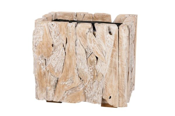 Plantenbak Erosion Wood 58x38x50cm- white wash 1