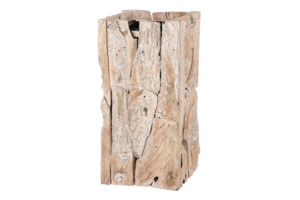 Plantenbak Erosion Wood 38x38x78cm- white wash 1