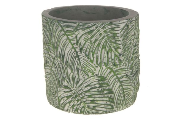 Planter cement met bladprint - Afbeelding 2