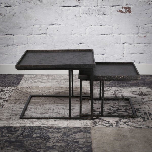 Salontafelset vierkant metallic set/2 - Afbeelding 2
