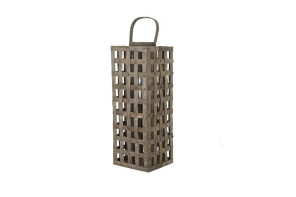 Windlicht chipwood met glas - Afbeelding 2