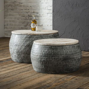 Salontafelset rond 50/60 hout set/2