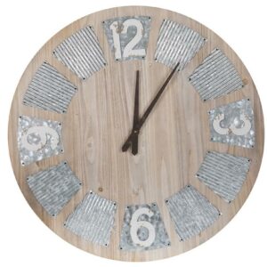 Klok hout metaal 80cm