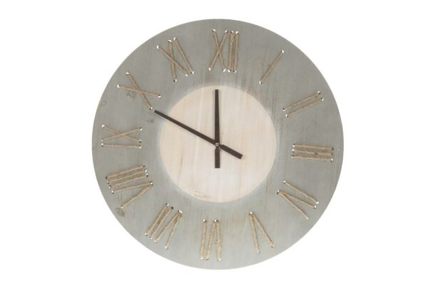 Klok hout met jute 60cm
