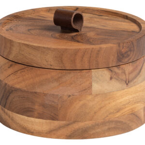 Novan Opbergpot Acaciahout naturel Ø15x9cm