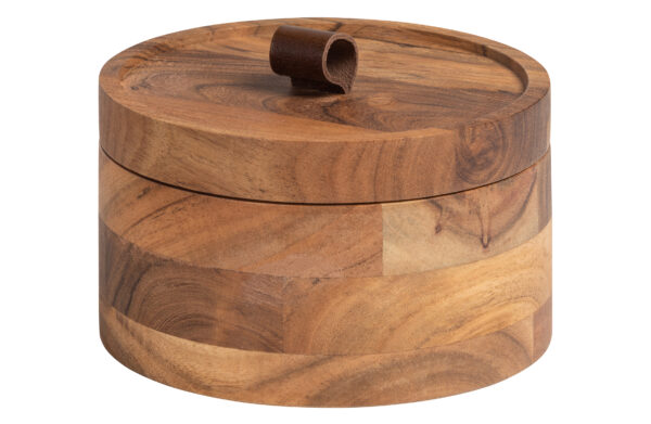 Novan Opbergpot Acaciahout naturel Ø15x9cm