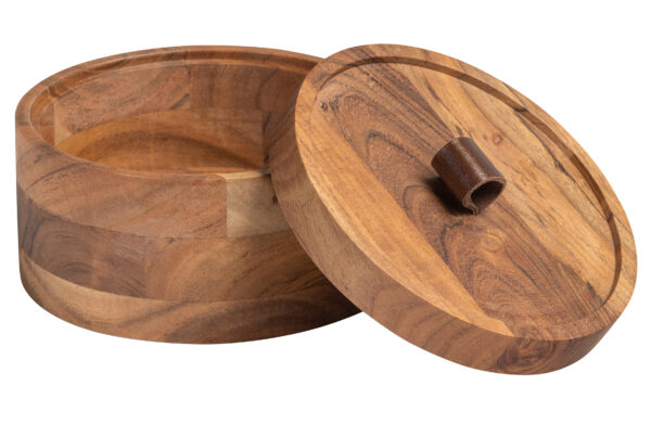Novan Opbergpot Acaciahout naturel Ø15x9cm - Afbeelding 2