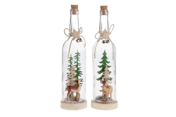Kerstfles met LED-verlichting