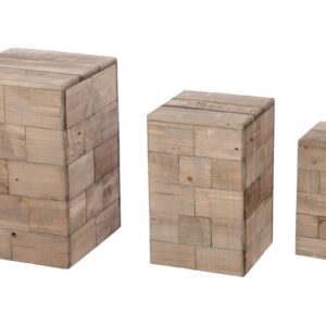 Bijzettafeltjes hout in set van 3