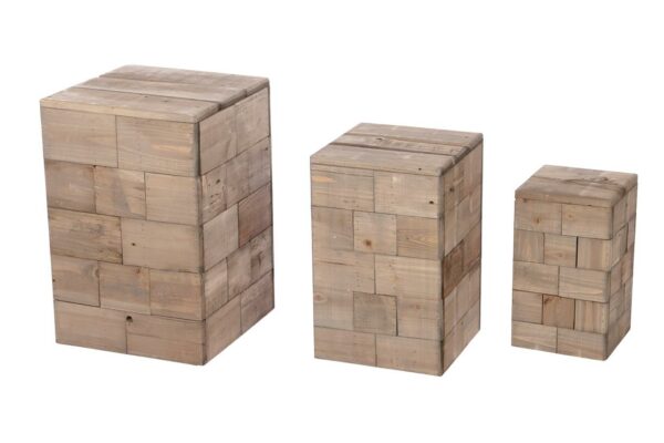 Bijzettafeltjes hout in set van 3
