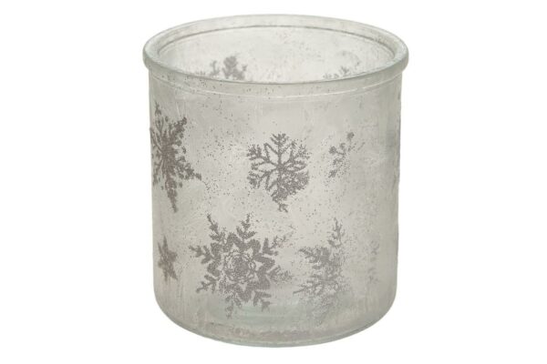 Theelichthouder Kerst frozen glas - Afbeelding 2