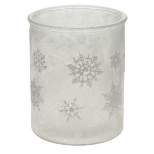 Theelichthouder Kerst frozen glas