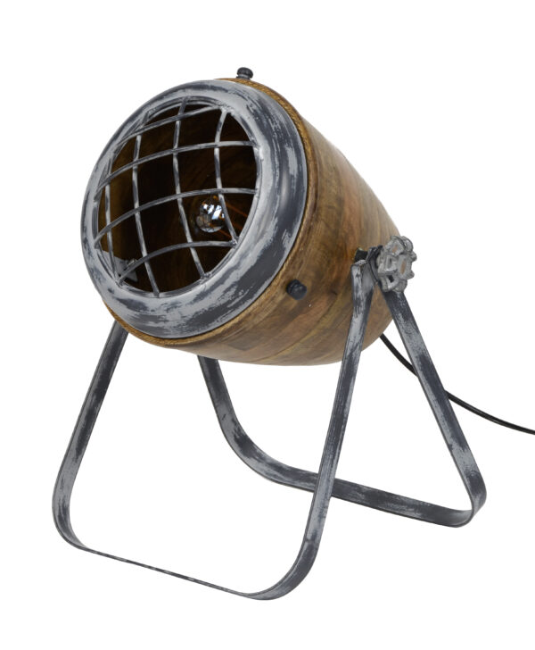 Tafellamp iron houten kap - Afbeelding 5