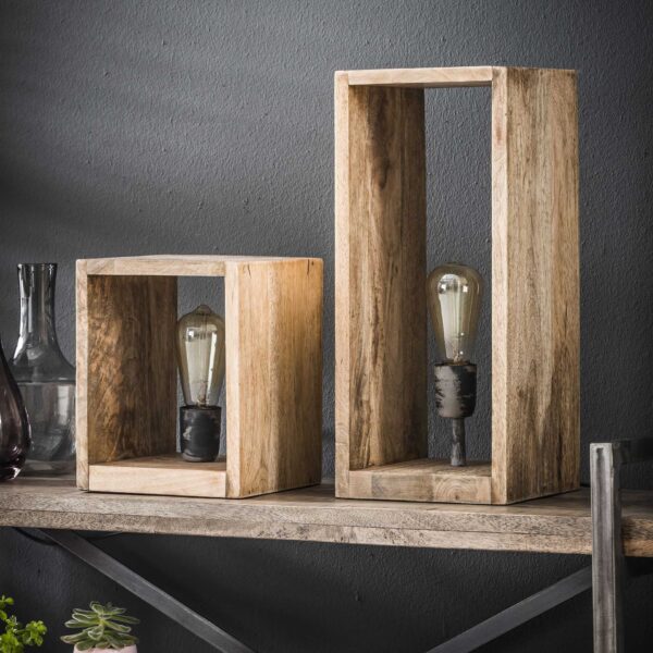 Tafellamp houten rechthoek - Afbeelding 4