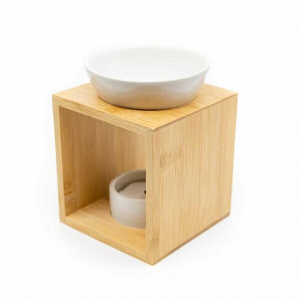 Luxe Aromabrander bamboe - wit - Afbeelding 2