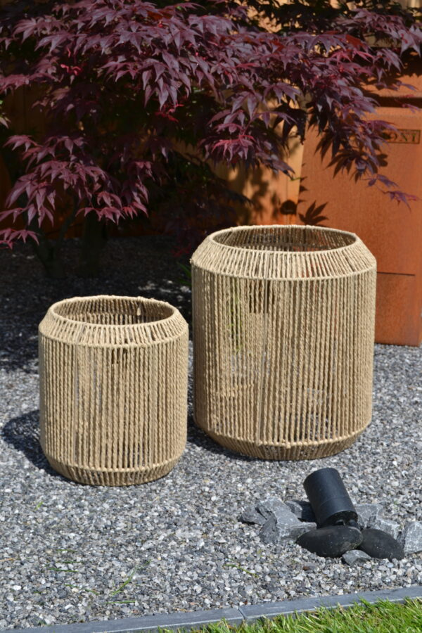 Lantaarn 'Paper Rope' natural (Set van 2) - Afbeelding 2