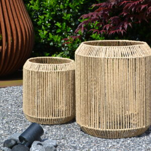 Lantaarn 'Paper Rope' natural (Set van 2)