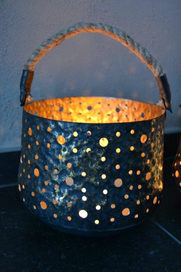 Lantaarn metaal 'Rusty-Black' - Afbeelding 9
