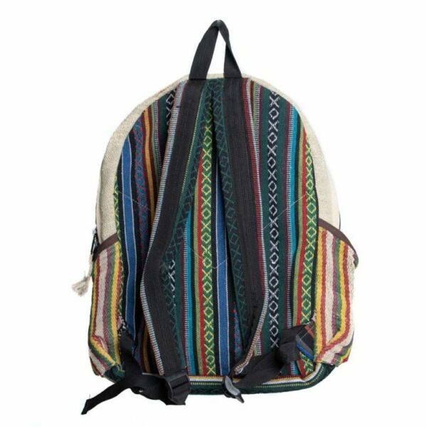 Hennep Rugtas Bohemian Rood/Naturel met voorvak (42x30x8cm) - Afbeelding 4