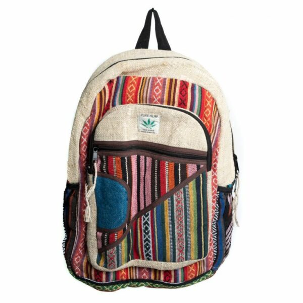 Hennep Rugtas Bohemian met 2 voorvakken (42x30x8cm) - Afbeelding 2