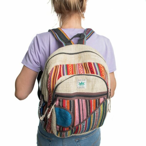 Hennep Rugtas Bohemian met 2 voorvakken (42x30x8cm) - Afbeelding 6