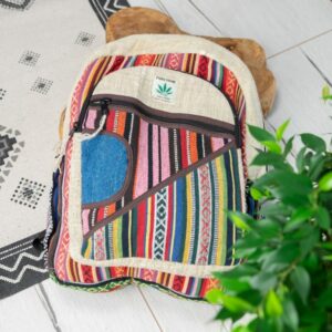 Hennep Rugtas Bohemian met 2 voorvakken (42x30x8cm)