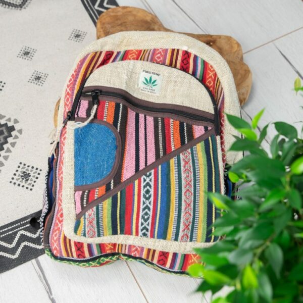 Hennep Rugtas Bohemian met 2 voorvakken (42x30x8cm)